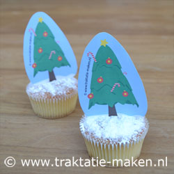 afbeelding van de traktatie Kerstboom Cupcake